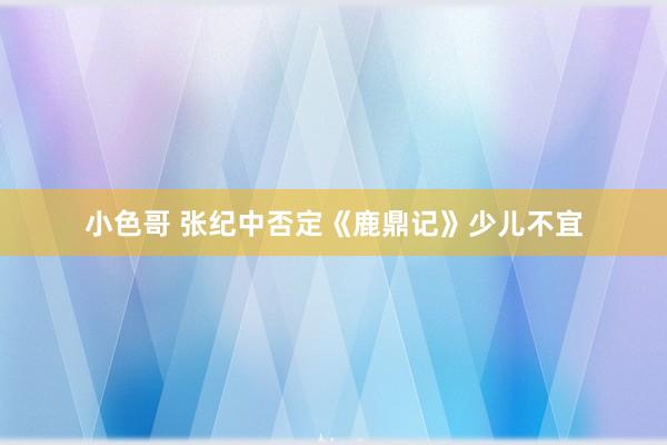 小色哥 张纪中否定《鹿鼎记》少儿不宜