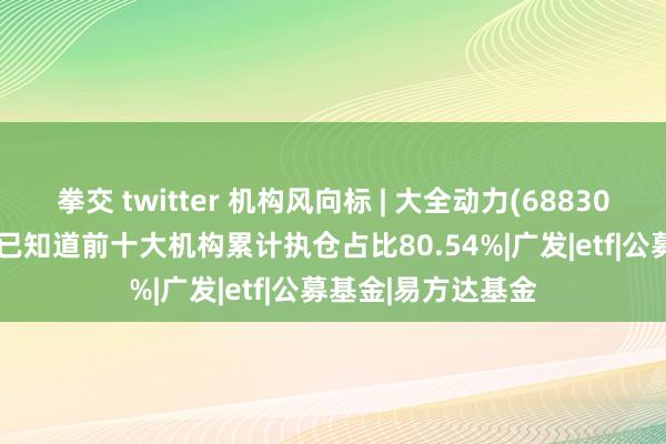 拳交 twitter 机构风向标 | 大全动力(688303)2024年三季度已知道前十大机构累计执仓占比80.54%|广发|etf|公募基金|易方达基金